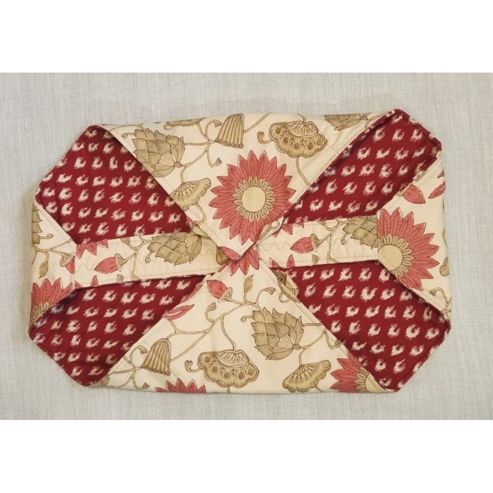 Vtg Handmade Fabric Casserole Dish Carrier Caddy Cozy for 9x13